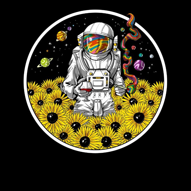 Astronaute psychédélique tournesol