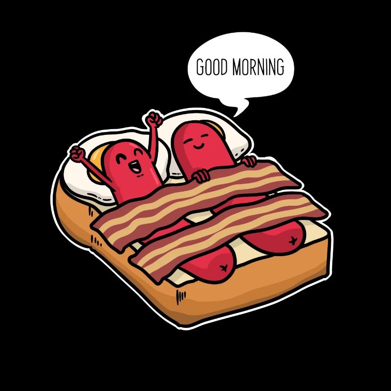 Guten Morgen Frühstück Wurst Eier Speck Toast