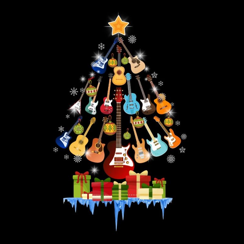 Guitars Christmas Pine Tree