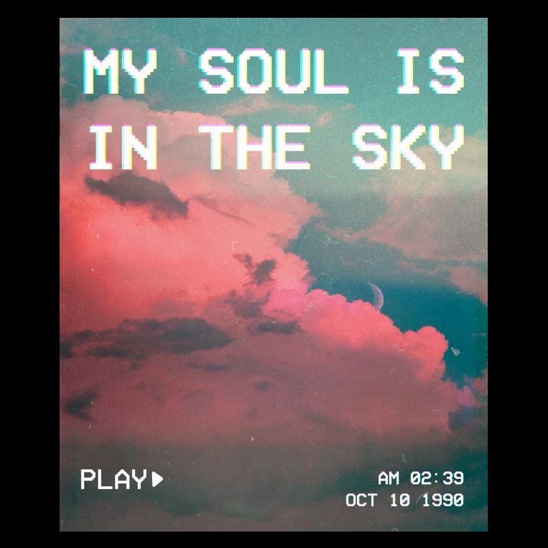Mon âme est dans le ciel Vaporwave esthétique