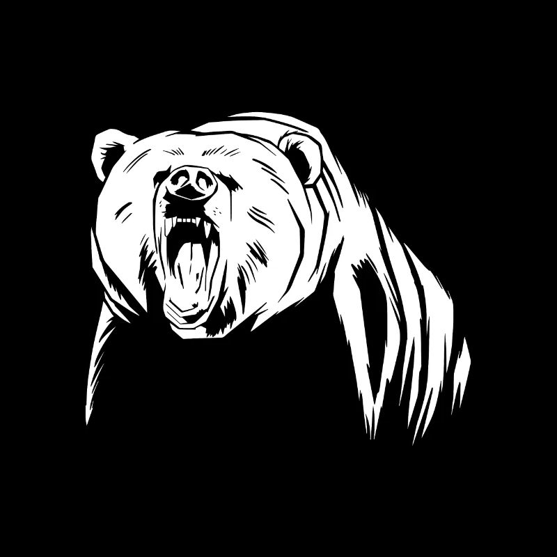 Bear is angry with white bear yelling