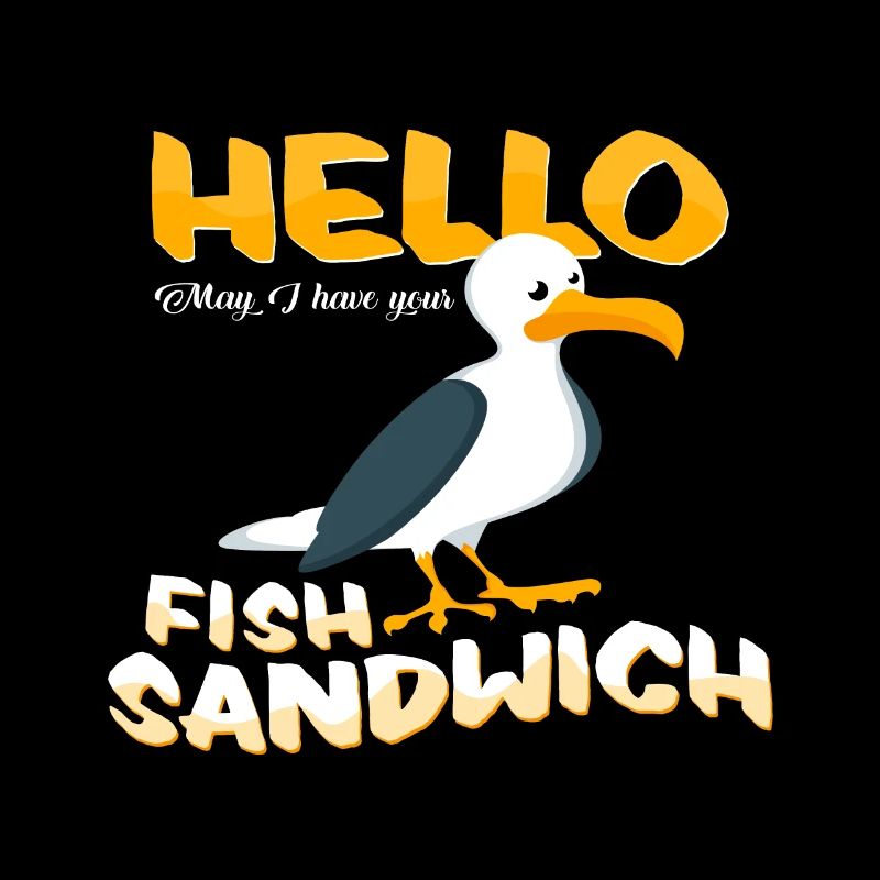 Hallo Fisch Sandwich Geschenkidee Möwe Nordeeküste
