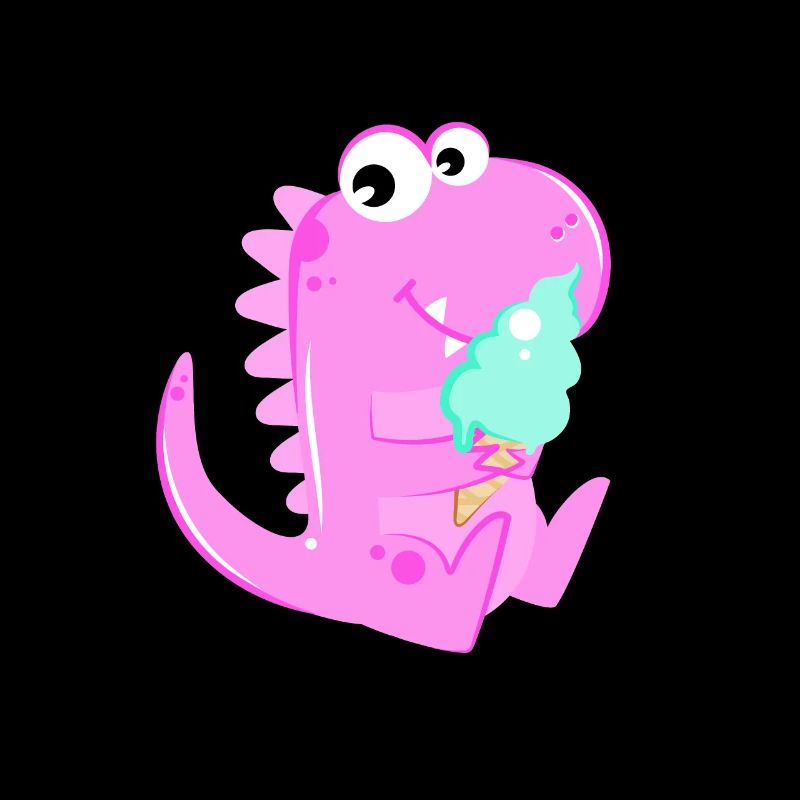 Pink Dino Dinosaurier Eiskrem Eis Kinder Kids
