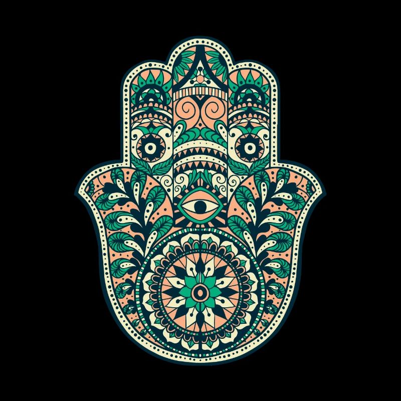 Hamsa main en couleur verte