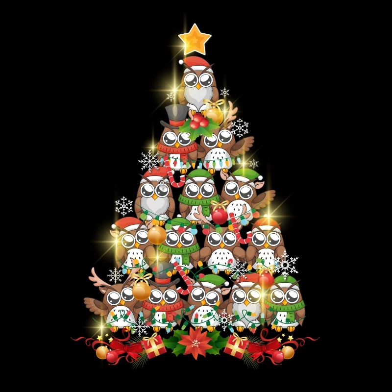 Owls Christmas Tree Funny Owl Lovers Sarcastic