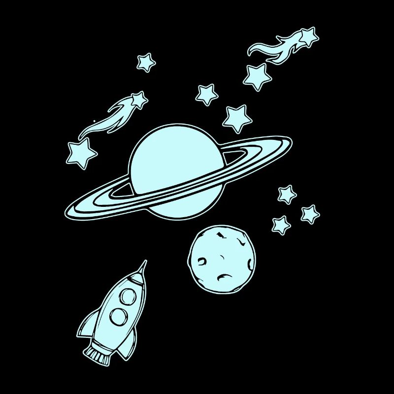Planètes avec fusée dans l’espace