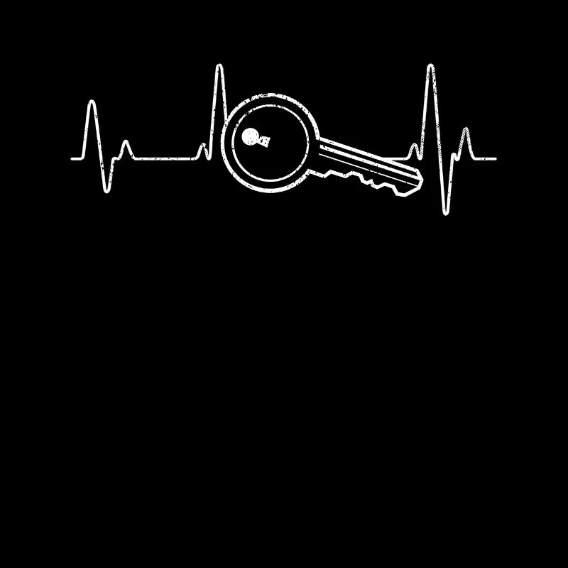 Key ECG Heartbeat Locksmith Gift