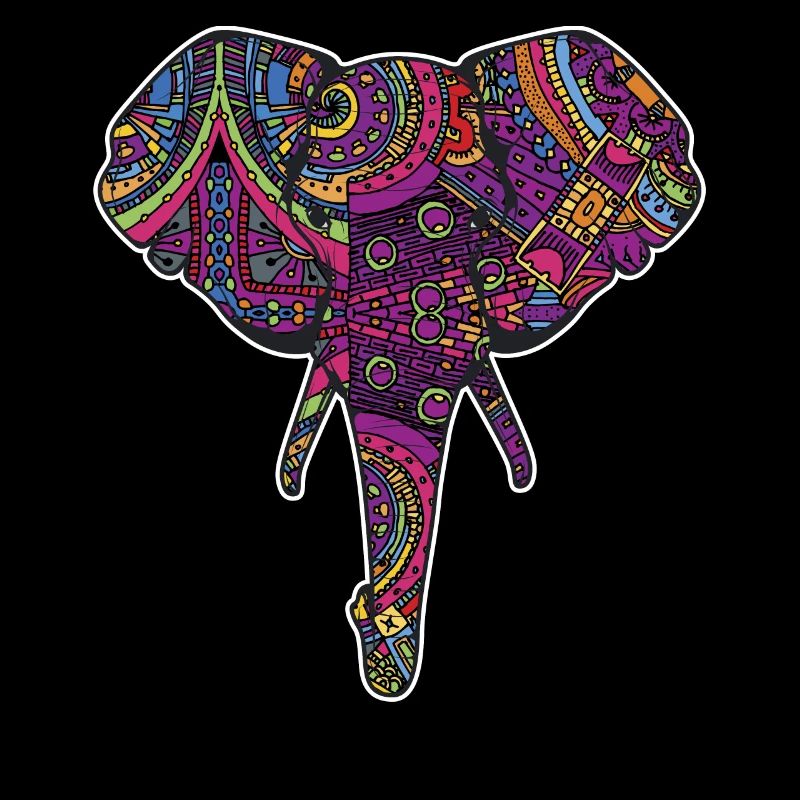 Bunt reflektierender Elefant von Indien Farbe