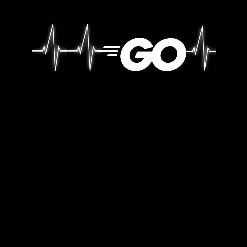 Langage de programmation Go avec logo Go en battement de cœur