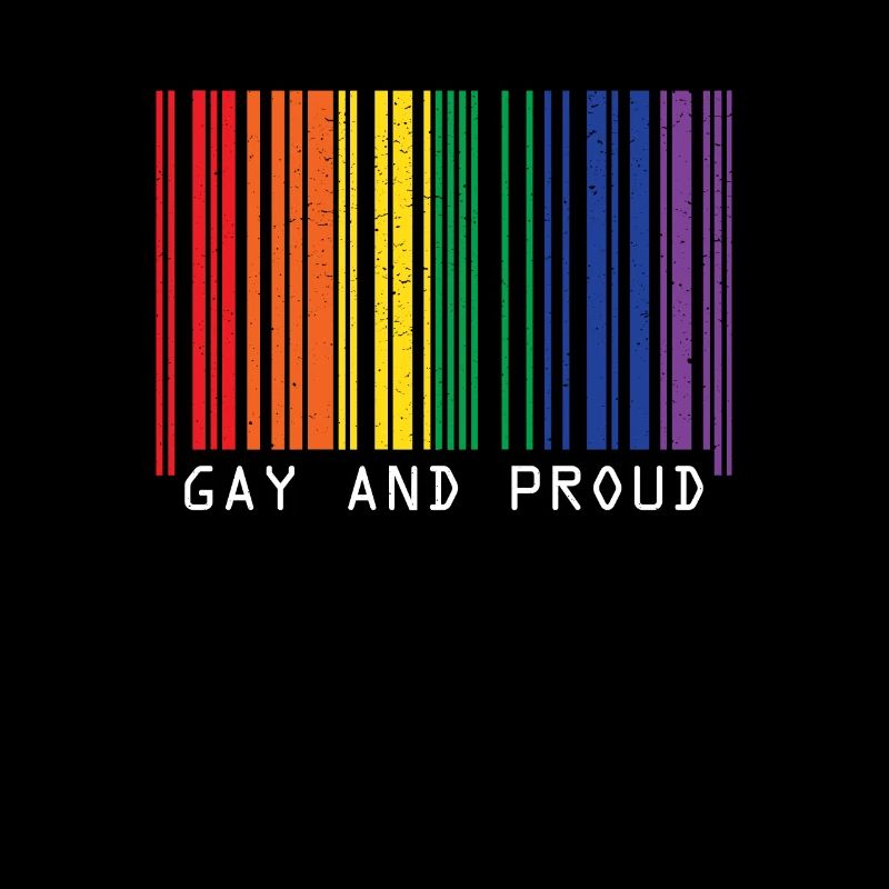 Gay And Proud Regenbogen Barcode LGBT CSD Schwul &