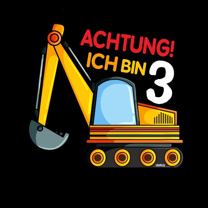 Bagger 3. Geburtstag Jungen Baustelle