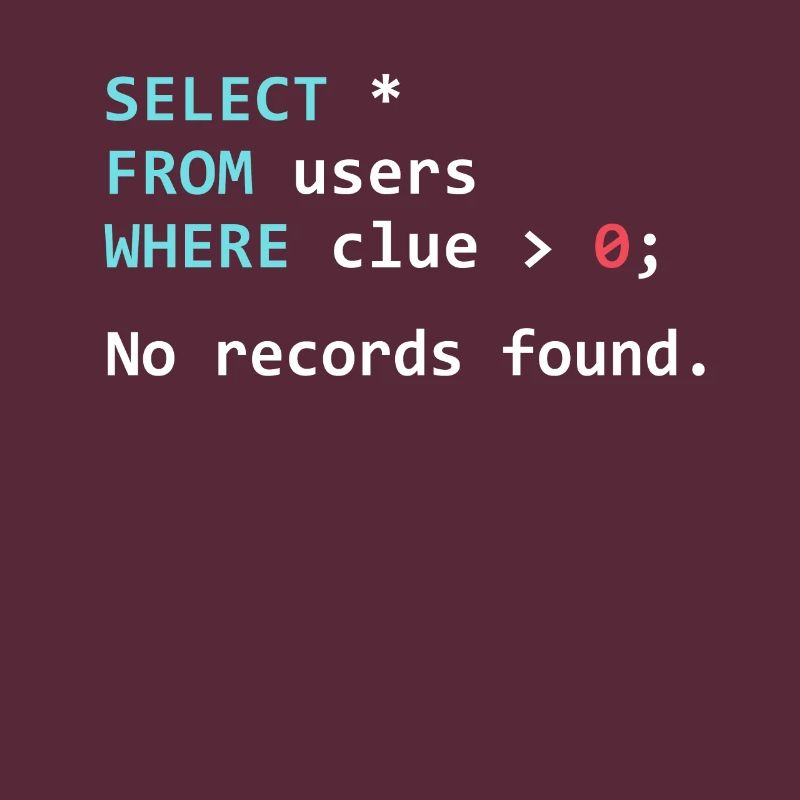 Drôle de programmeur Gift SQL Query