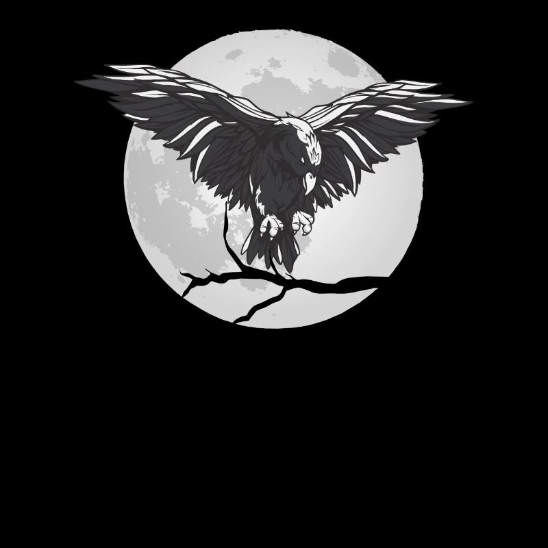Corbeau corbeau à la pleine lune