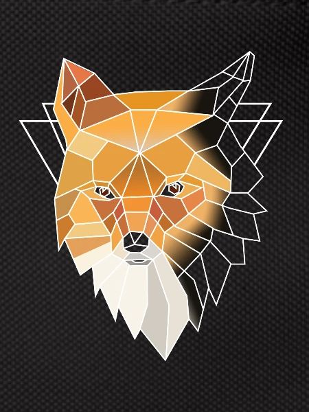 Orange polygonal fox
