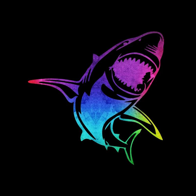 Requin requin Shark coloré contour