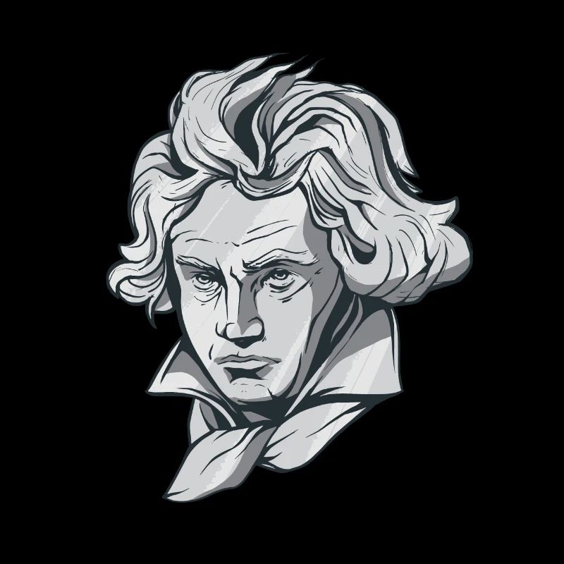 Buste de visage de Beethoven avec le compositeur de Beethoven
