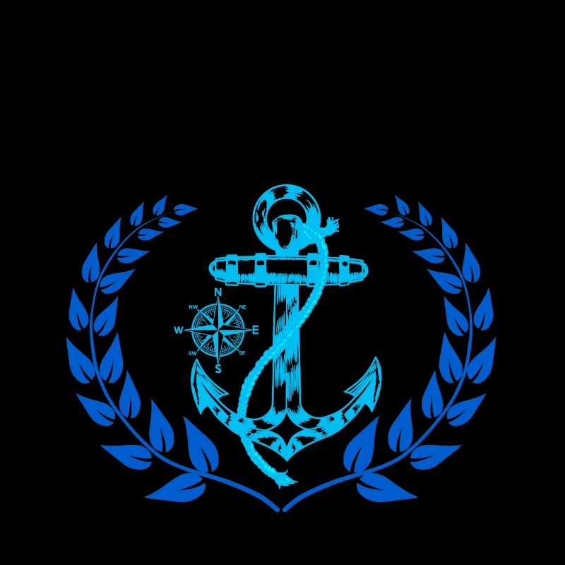 Anchor compass sailor nautical Ahoy laurel wreath