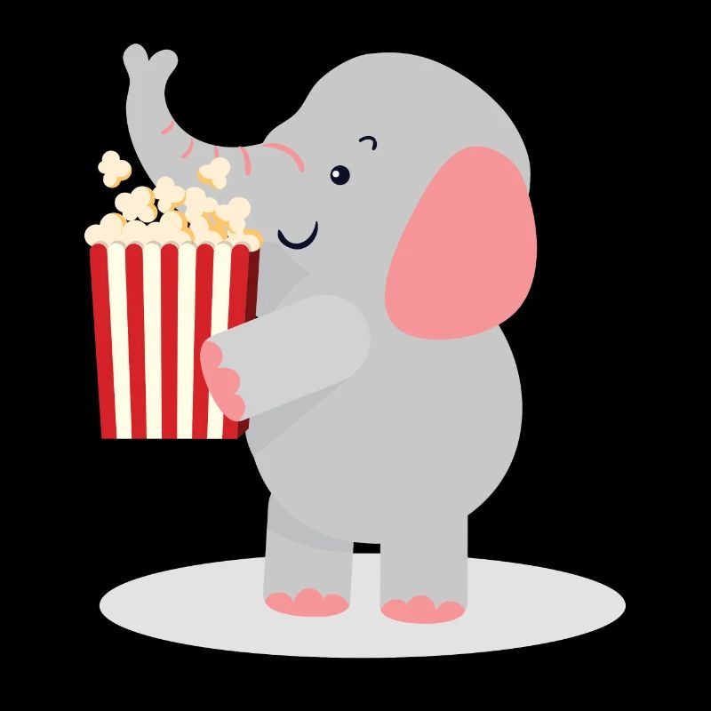 Elefant mit Popcorn