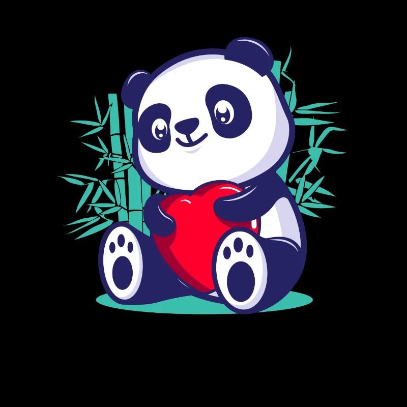 süßer Panda Herz Kawaii romantisch Valentinestag