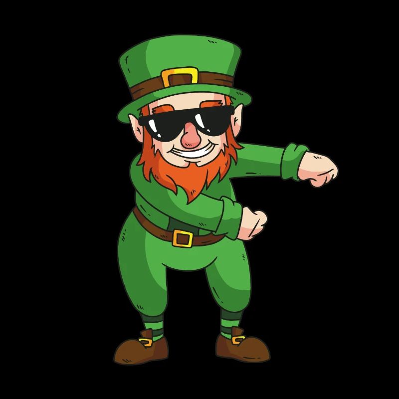 Irish leprechaun makes floss dance sunglasses