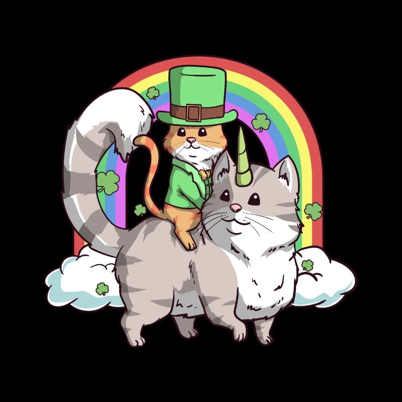 St Patrick Cat Riding Caticorn pour chat et