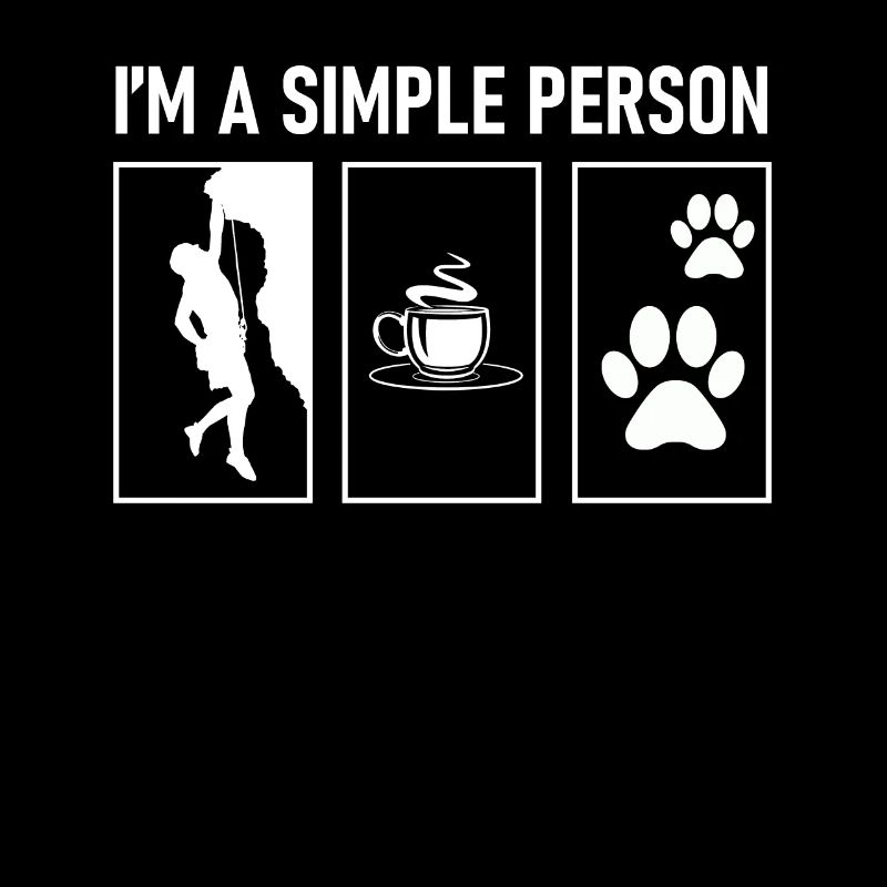 Ich bin einfach Klettern Kaffee und Hunde