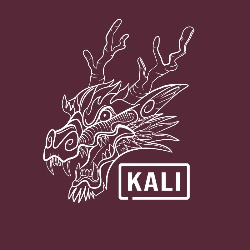 Kali Linux Computer Administrator Tux Drachen Kopf