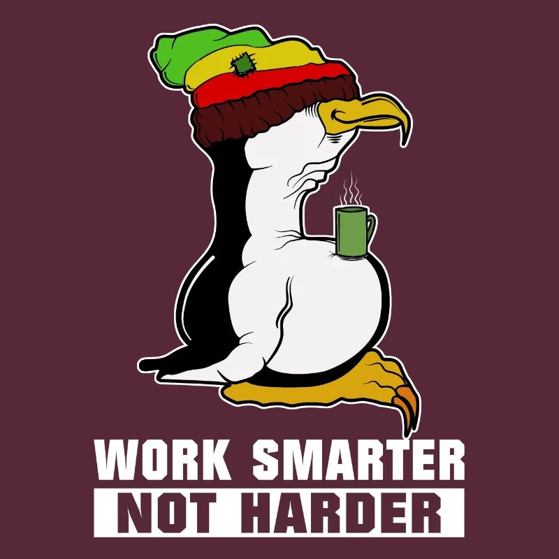Linux Pinguin Kaffeepause Rasta Informatik PC Nerd