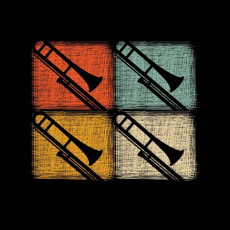 Conception de trombone trombone rétro vintage