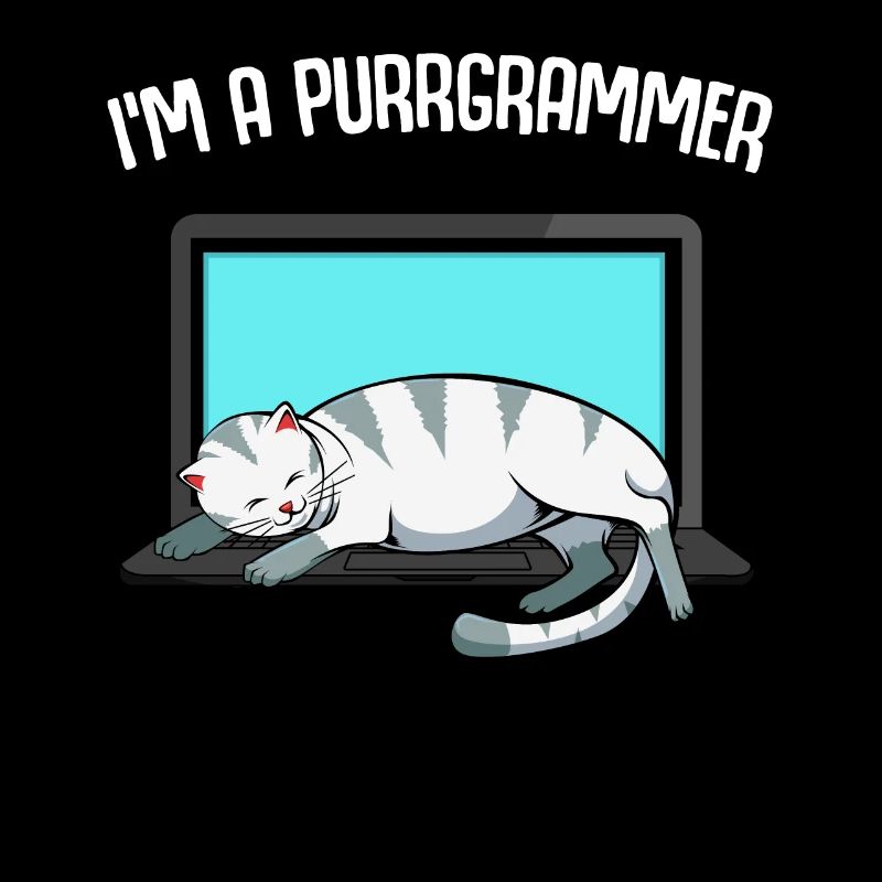 I'm A Purrgrammer - Programmierer Katze auf Tastat