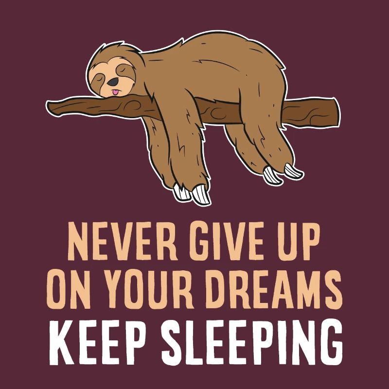 Never Give Up Your Dreams Keep Sleeping Sloth