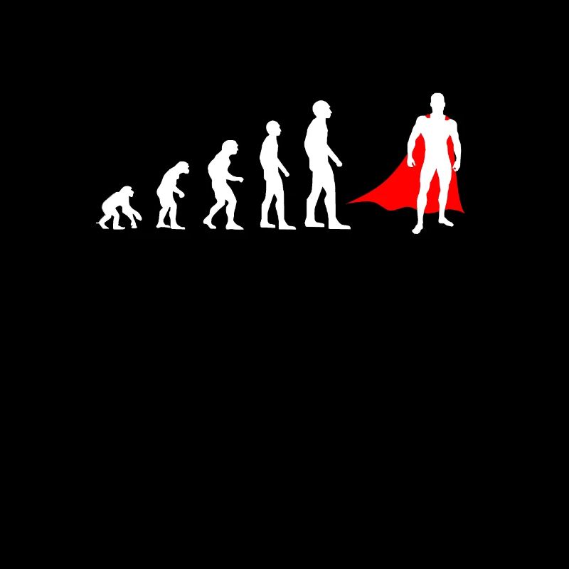Evolution de l'homme super-héros drôle