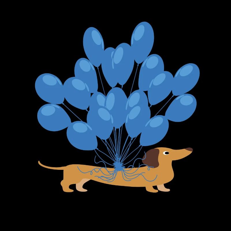 Teckel avec ballons - Teckel shirt idée cadeau