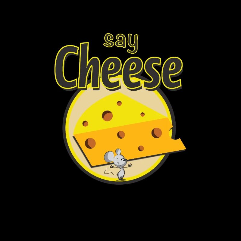 Say cheeseburger design with cheese and mouse