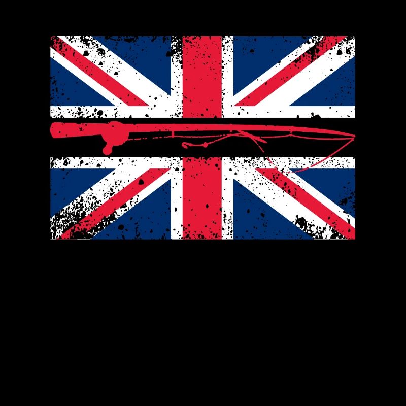 Pêcheur de drapeau de la Grande-Bretagne et British Union Jack
