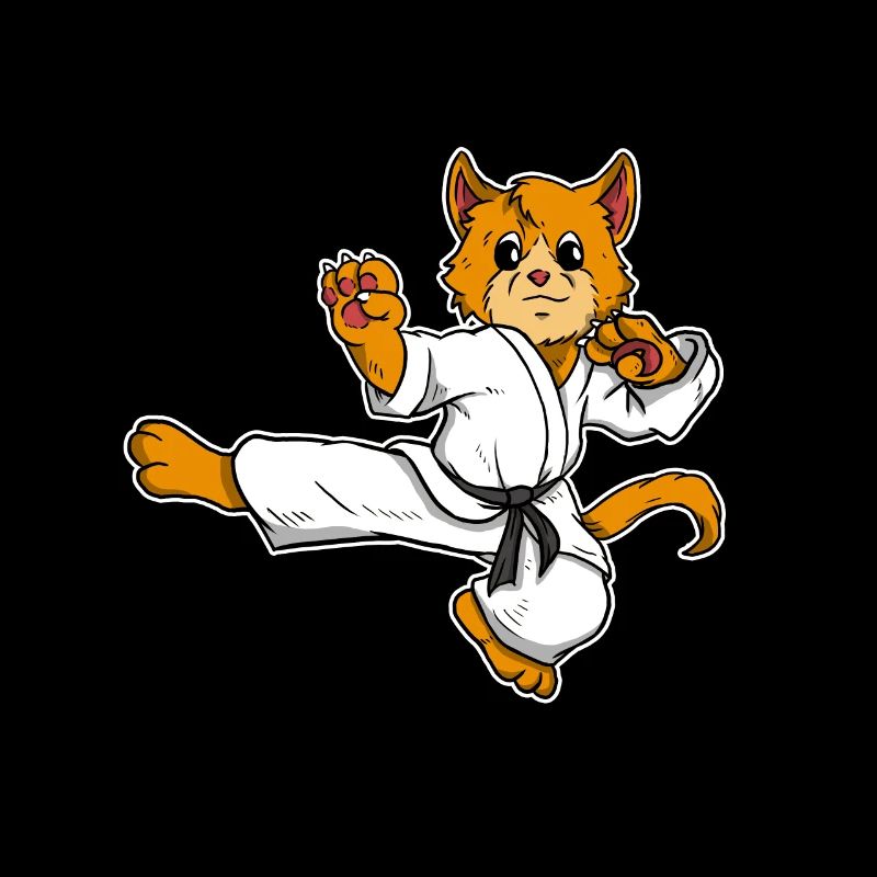 Cool Cat MMA Karate Kickboxing Fighter Gift Idea