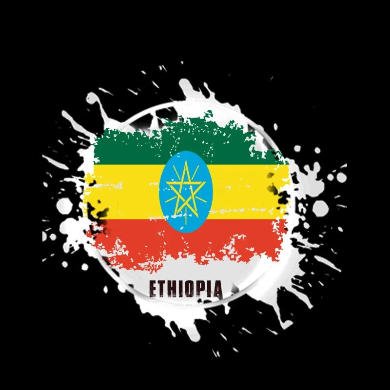 Ethiopia flag with blob