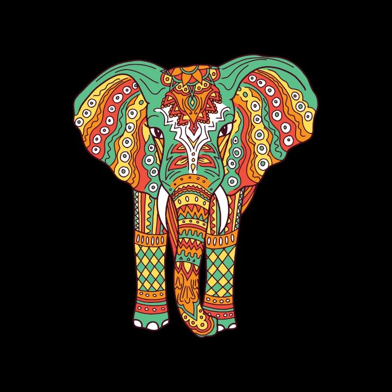 Elephant Yoga India gymnastics gift idea mandala