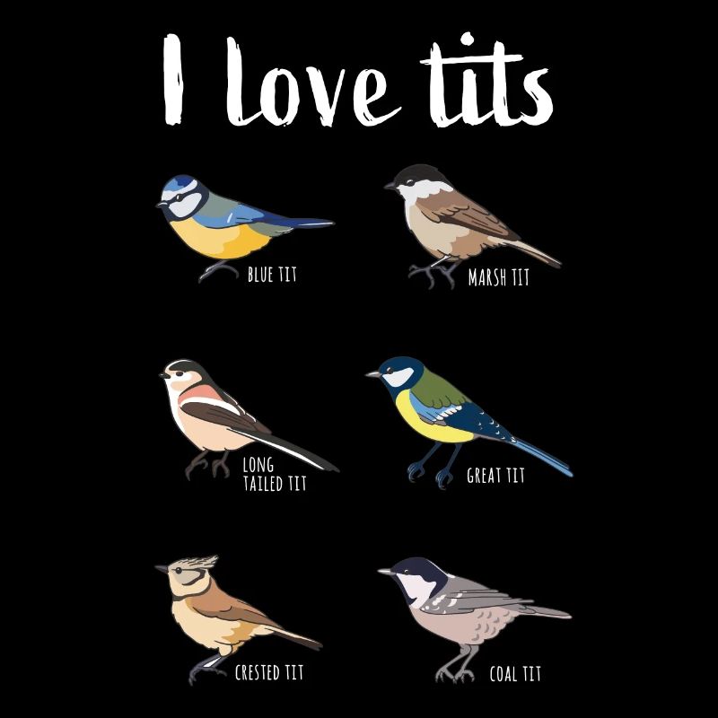I love tits Funny Birdwatching Bird Gift