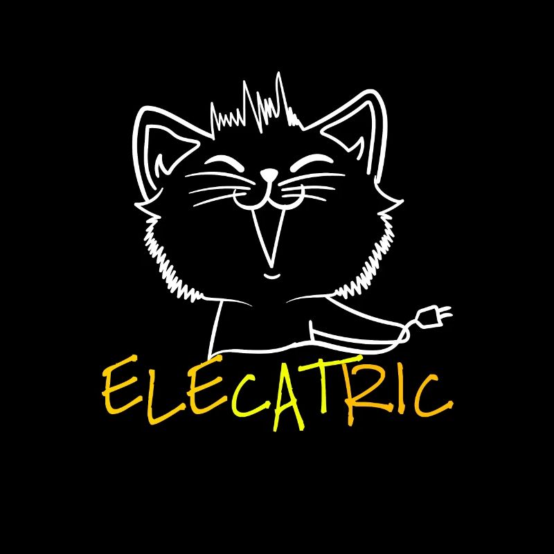 Furry cartoon cat feels so pumped up!