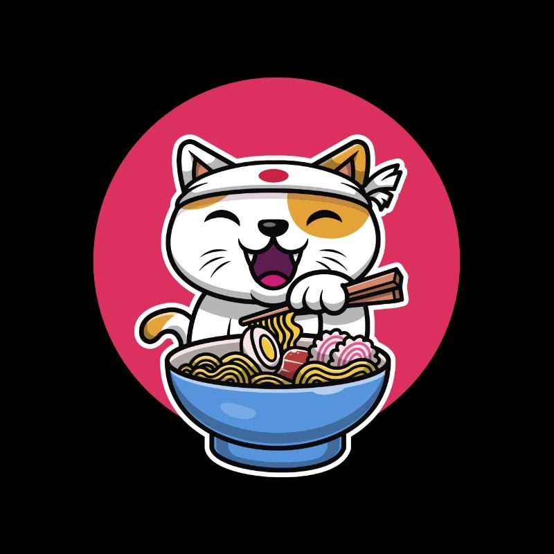 Conception de chat Ramen
