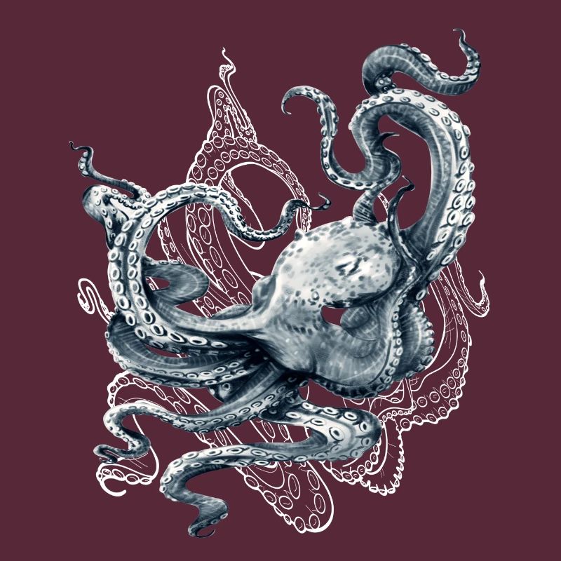 Octopus Realistic Blue Ocean Octopus Squid