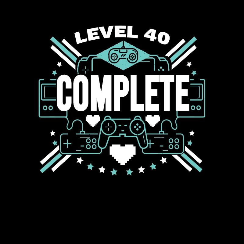 40 Geburtstag Gamer Level Complete 40