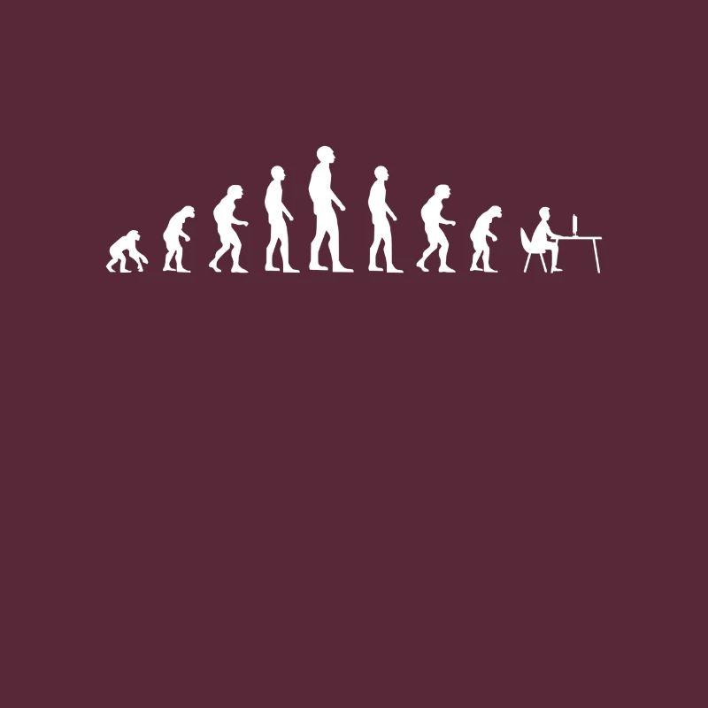 Human Evolution working on Computer Gamer Gaming