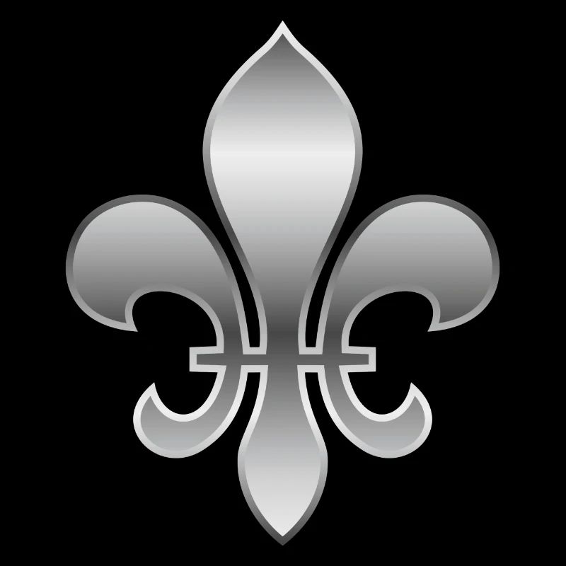Fleur de Lys / Fleur de Lis Metallic silver look