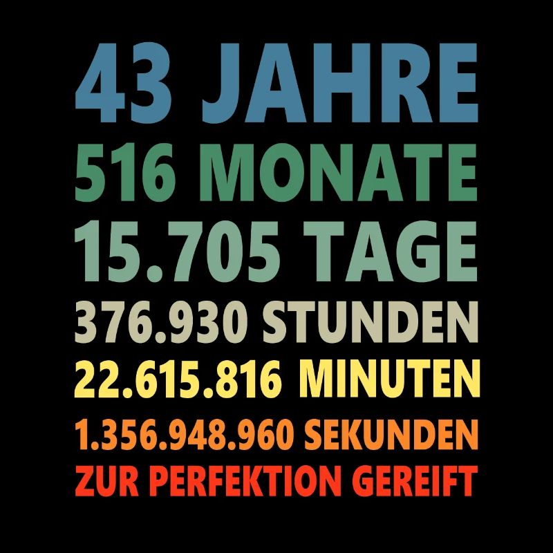 43. Geburtstag 43 Jahre 43ter Geburtstagsgeschenk