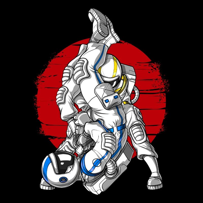 Combattants d'astronautes de Jiu-Jitsu