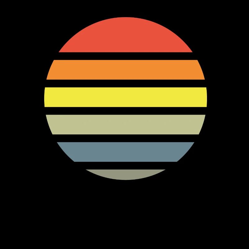 Sunset Retro Circle Background