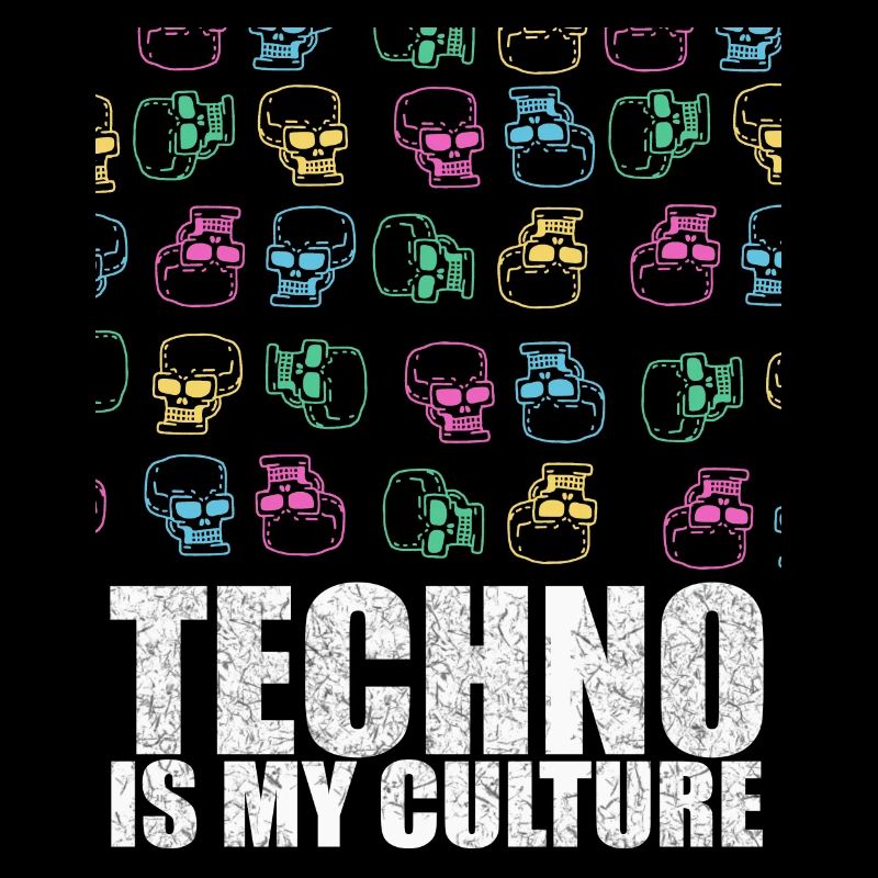 La techno est mon cadeau de conception de crâne de culture