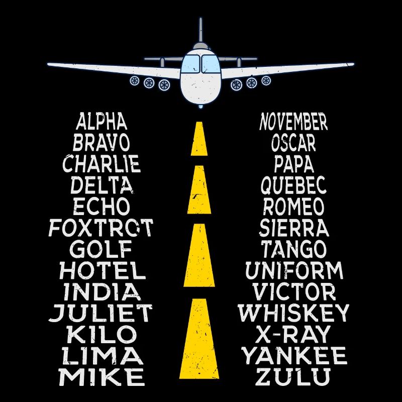 Pilot & Flugzeug phonetisches Alphabet Geschenk